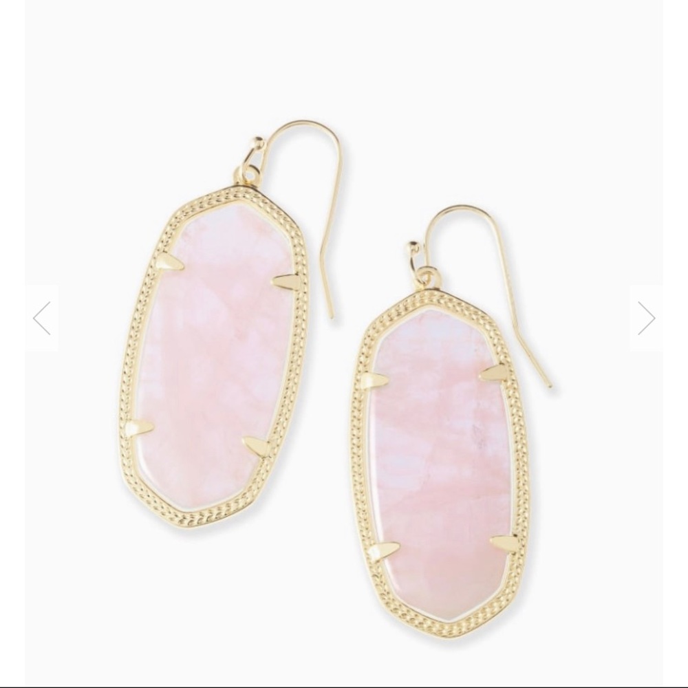 Kendra Scott Elle Drop Earrings in Rose Quartz